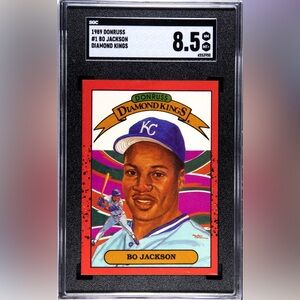 Graded Donruss Diamond Kings Bo Jackson Baseball Card.